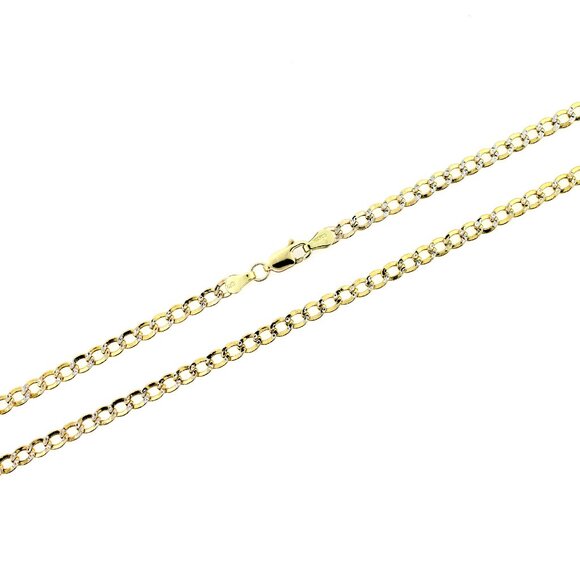 Real 10K Yellow Gold 2.5mm Diamond Cut Cuban Link Chain Necklace 24" inch - Picture 2 of 6